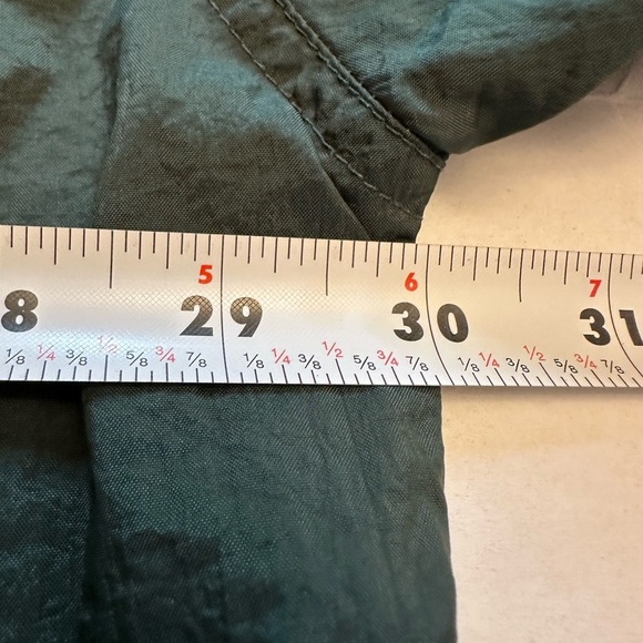 Vintage 90s Champion 2XL Jacket Green Nylon Windbreaker Pullover Drawstring - Picture 9 of 10